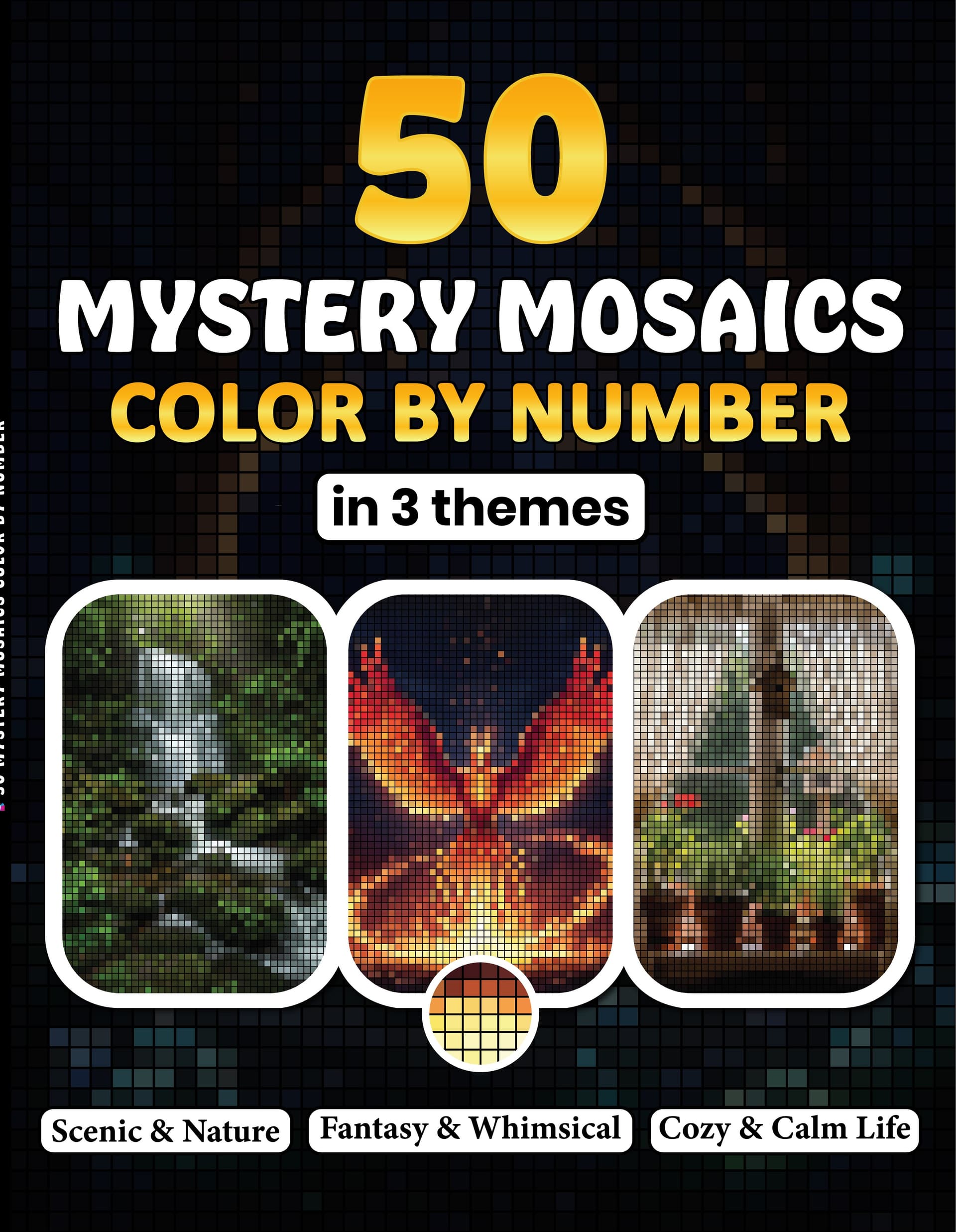 50 Mystery Mosaic Color by Number in 3 Theme
