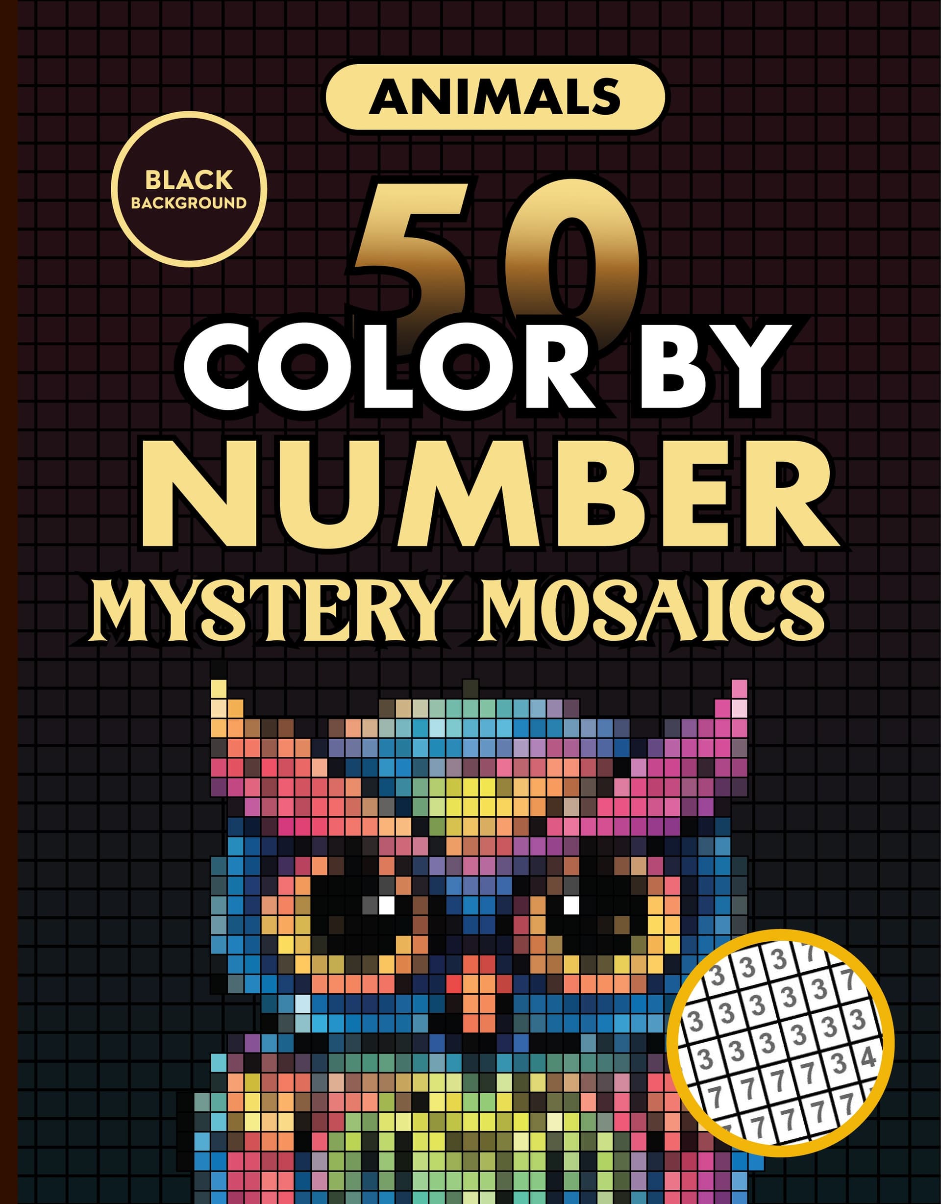 50 Animals Color by Number Mystery Mosaics