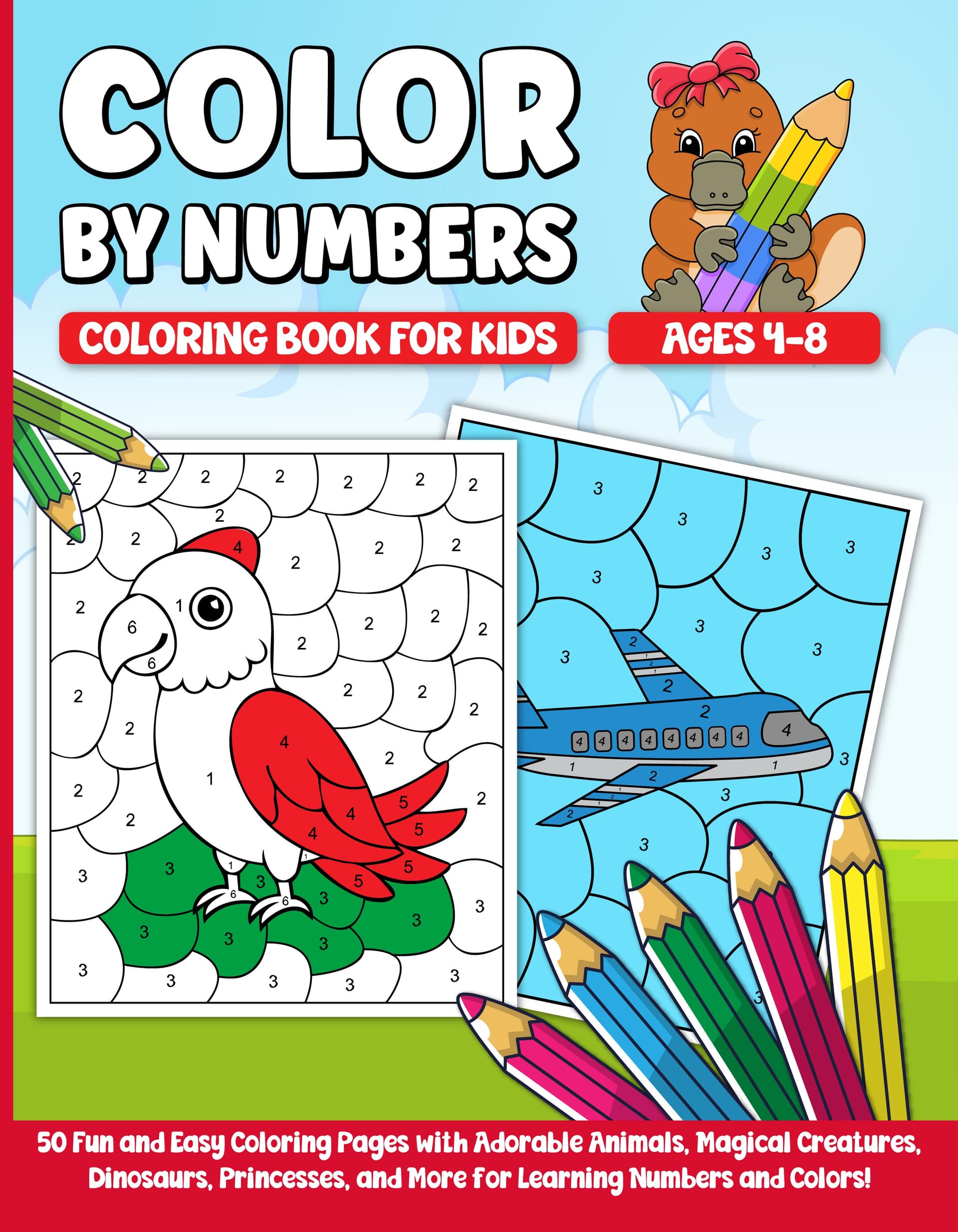 Color by Numbers Coloring Book for Kids Ages 4-8