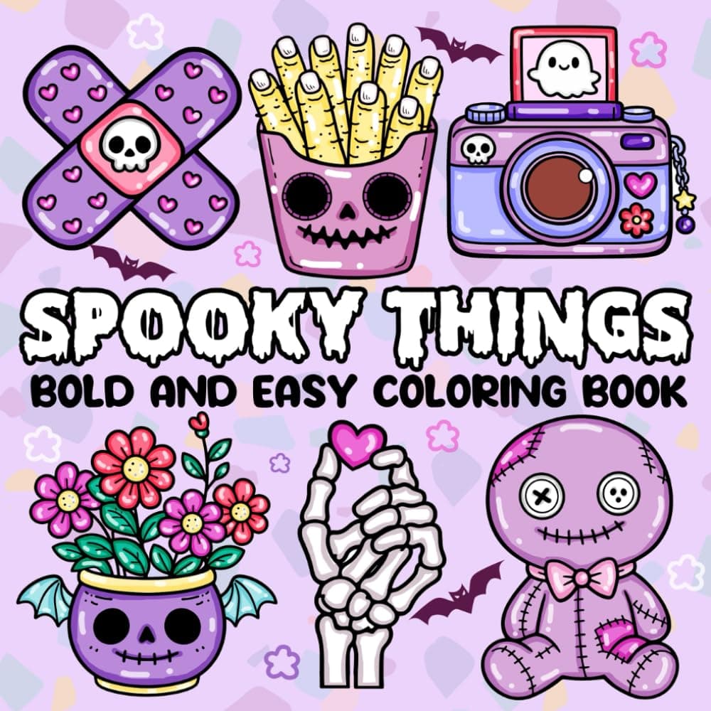 Spooky Things Bold and Easy Coloring Book