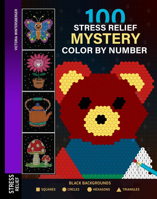 100 Stress Relief Mystery Color by Number