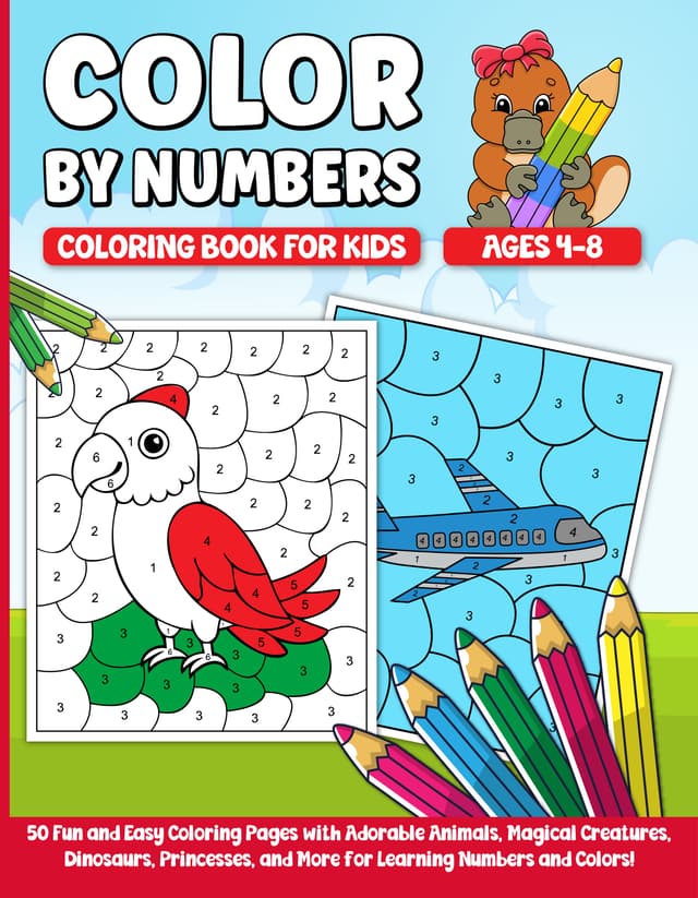 Color by Numbers Coloring Book for Kids Ages 4-8
